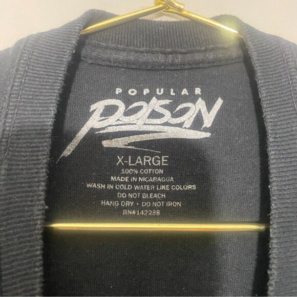 Paradise Skeleton Graphic T-Shirt X-Large Black 100% Cotton By Popular Poison - Picture 3 of 4